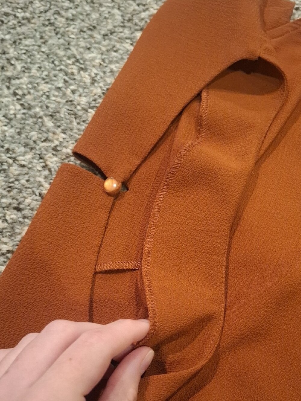 Women’s Rust Sleeveless Ruffle Shell Top - Picture 7 of 9